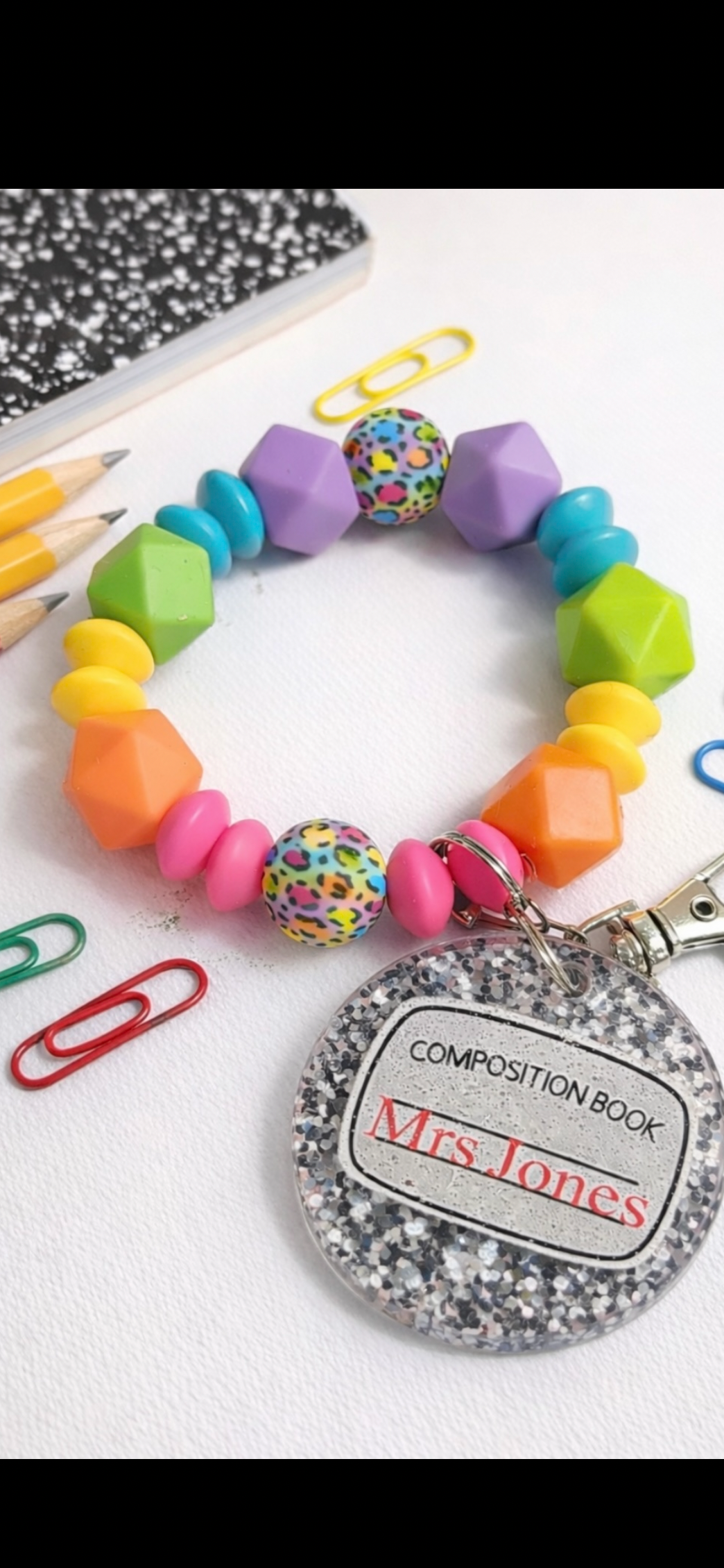 Teacher wristlet/keychain