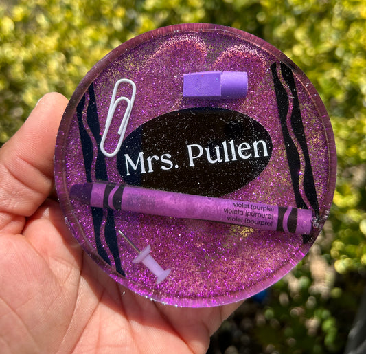 Crayon teacher coaster