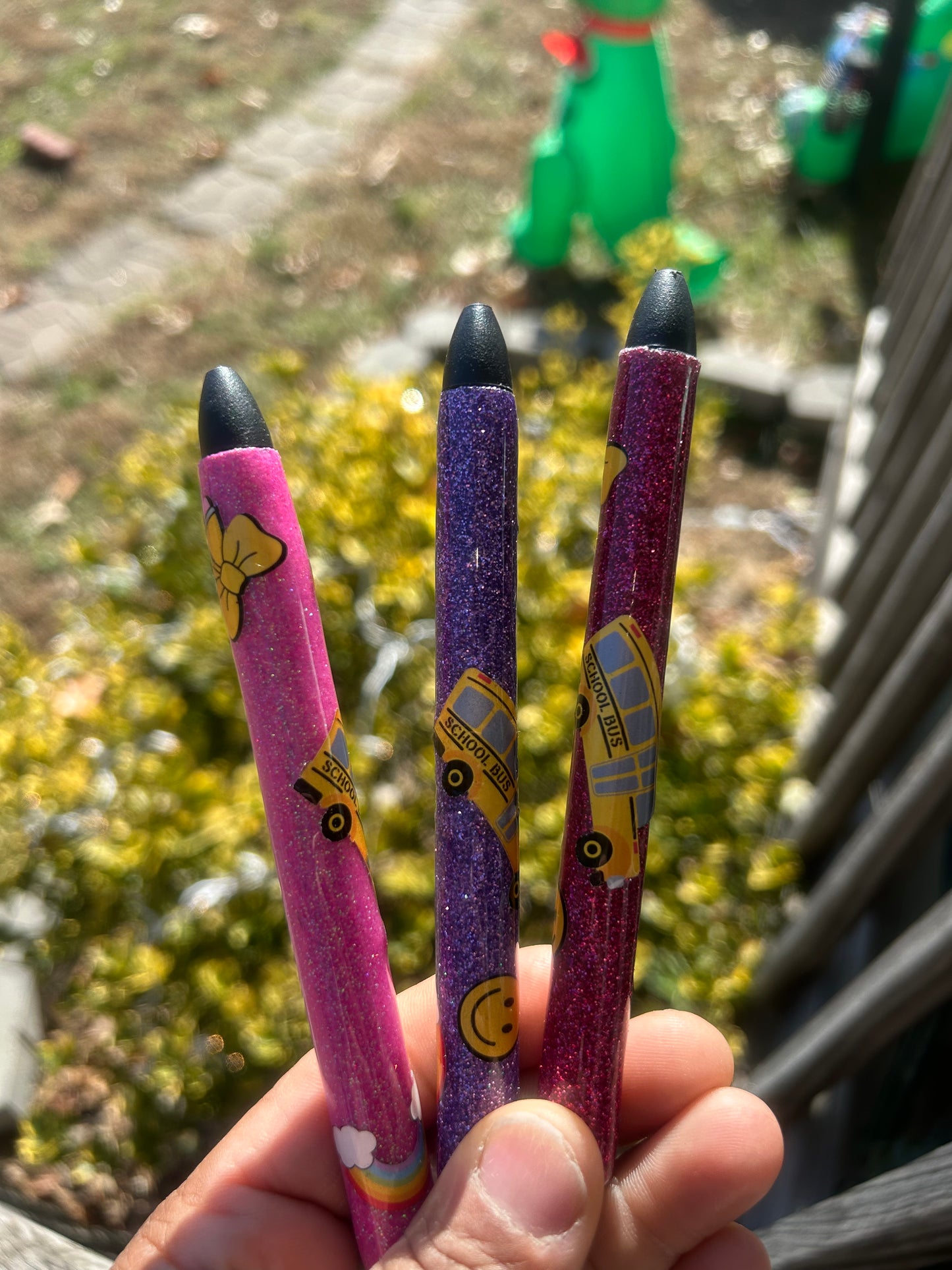School Bus Glitter Pens