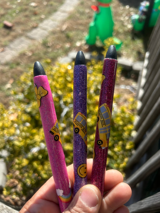 School Bus Glitter Pens
