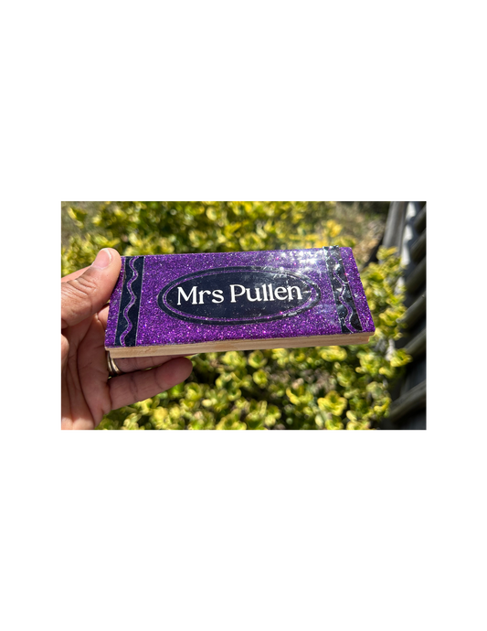 Glitter crayon dry eraser